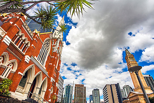 街道,教堂,布里斯班,昆士兰,澳大利亚