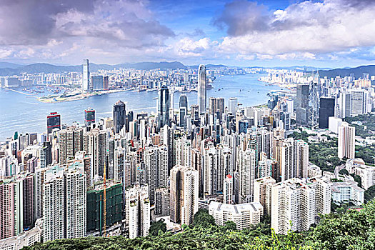 全景,摩天大樓,河