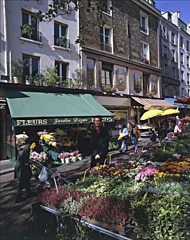 巴黎,街道,花店