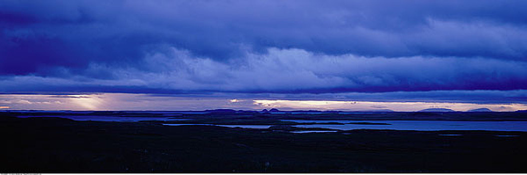 日落,斯奈山半岛,冰岛