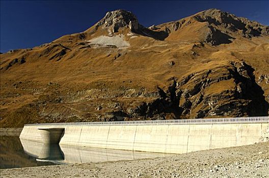 水,坝,溢出,防护,瓦莱,瑞士