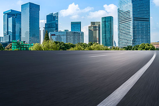 道路交通和杭州钱江新城建筑景观