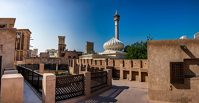 阿联酋迪拜阿法迪历史街道风貌