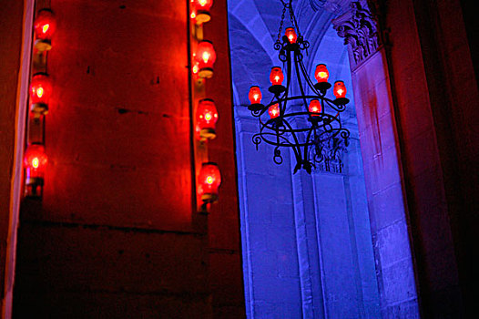 红色,蜡烛,室内,教堂