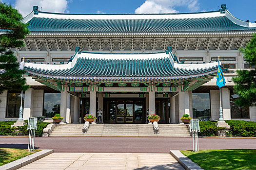 韩国总统府青瓦台本馆,总统办公室建筑风光