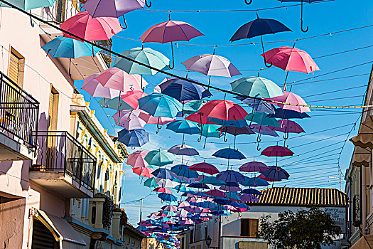伞,街道,普拉,萨丁尼亚,意大利,欧洲