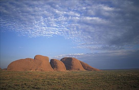 景色,奥加斯石群,乌卢鲁卡塔曲塔国家公园,红色,中心,澳大利亚,北领地州