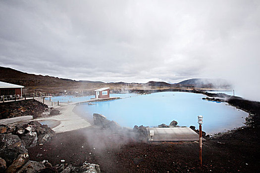 蓝色,泻湖,浴,水塘,米湖,北方,冰岛,欧洲