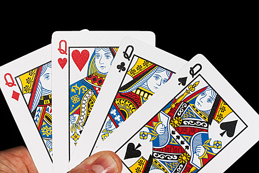 纸牌,比赛,一手牌,皇后