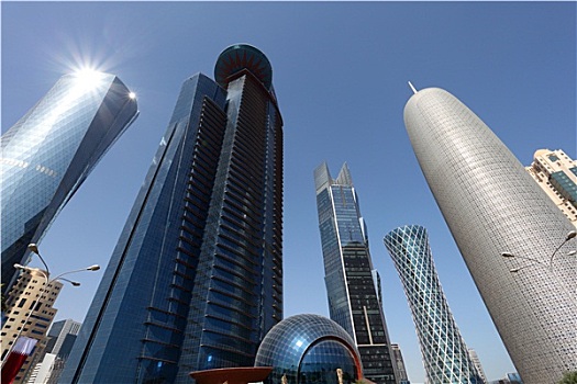 摩天大楼,市区,多哈,卡塔尔,中东