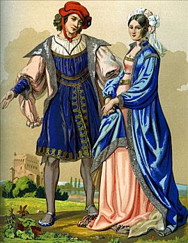 法国人,伴侣,结束,15世纪,艺术家,五月