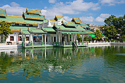 庙宇,水塘,曼德勒,缅甸,大幅,尺寸