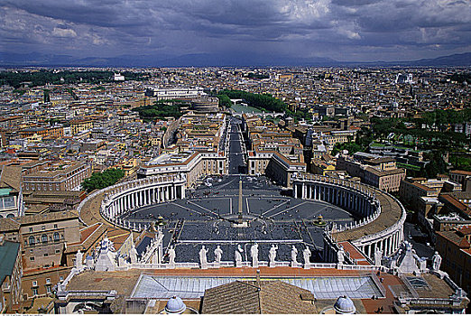 俯视,广场,梵蒂冈城,罗马,意大利