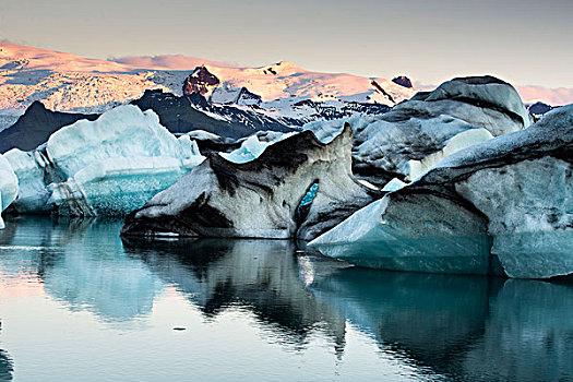 冰山,反射,杰古沙龙湖,冰河,泻湖,瓦特纳冰川,东方,冰岛,欧洲
