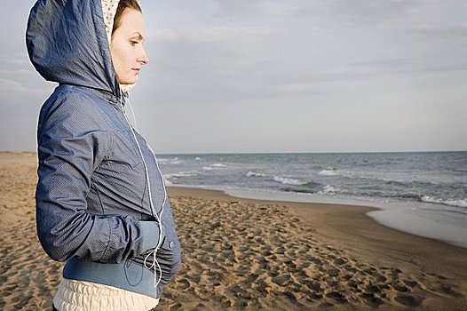 女人,海滩