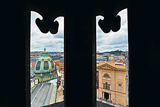 窗户,风景,布拉格,捷克共和国