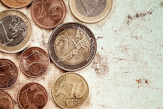 欧元硬币,货币,背景