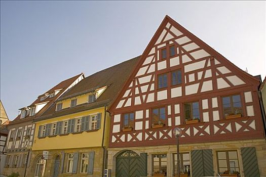 半木结构房屋,上弗兰科尼亚,巴伐利亚,德国,欧洲