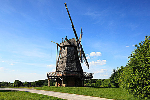 传统风车,露天博物馆,德国
