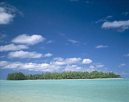 泻湖,拉罗汤加岛,库克群岛,玻利尼西亚,南太平洋