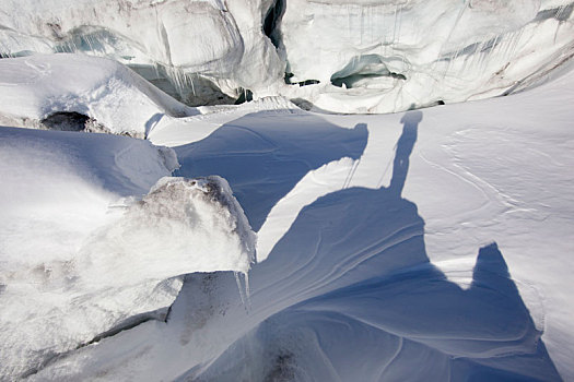 冰河,缝隙,冬天,阿尔卑斯山,提洛尔,奥地利