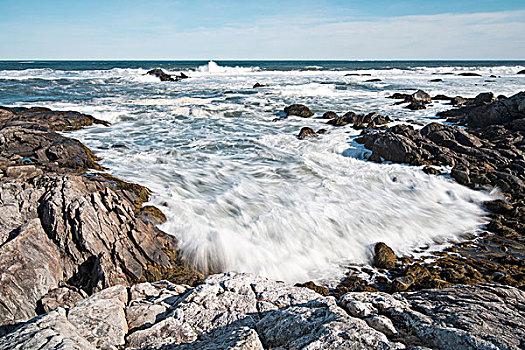 洗涤,岩石海岸,国家公园,新斯科舍省,加拿大