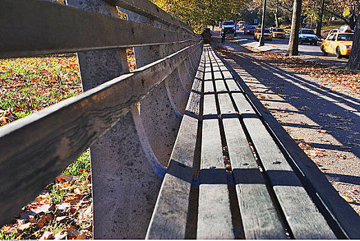 公园长椅,中央公园,纽约,美国