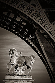埃菲尔铁塔,特写,雕塑,巴黎,法国