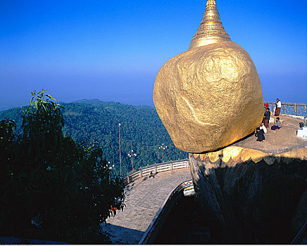 大金石,石头,塔,缅甸