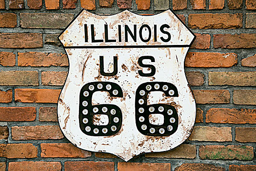 脏,伊利诺斯,66号公路,标识,亚特兰大,美国