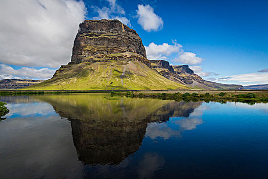 风景,攀升,反射,河,冰岛