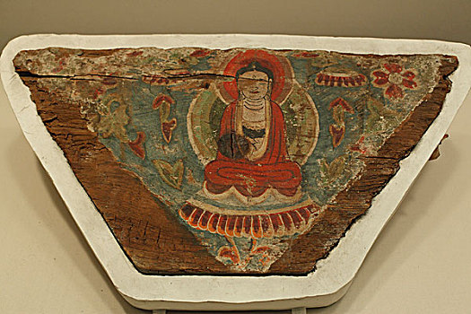 木版画座佛像,公元10世纪-13世纪