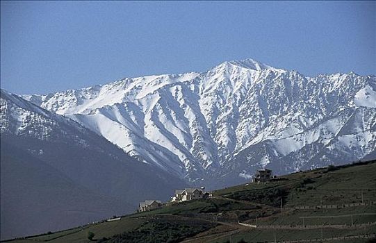 伊朗,高山牧场,正面,顶峰,雪,山,亚洲