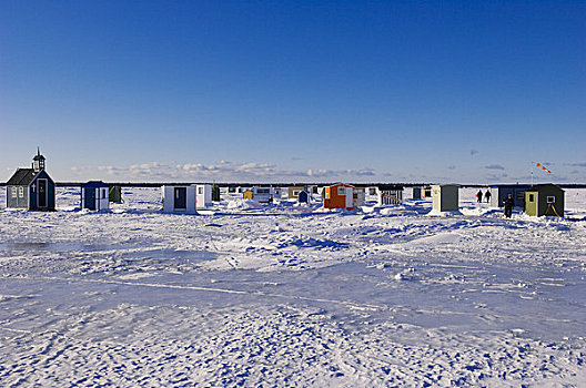 冰上钓鱼,小屋,加拿大