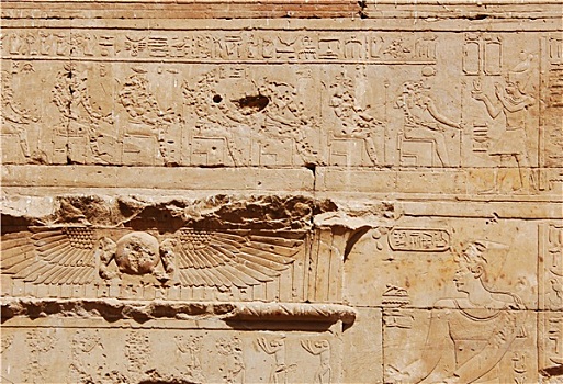 埃及,雕刻,墙壁,入口,伊迪芙,庙宇