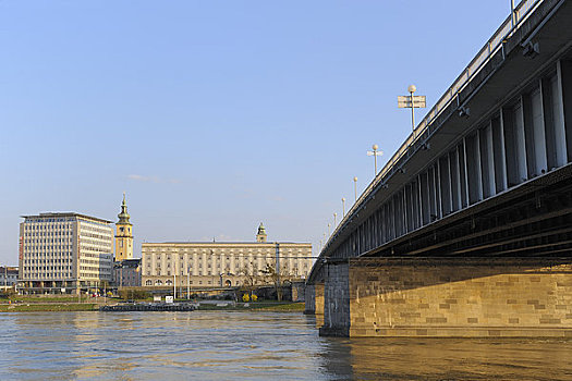 桥,多瑙河,林茨,上奥地利州,奥地利