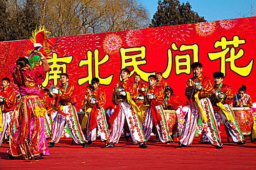 北京春节地坛锣鼓表演