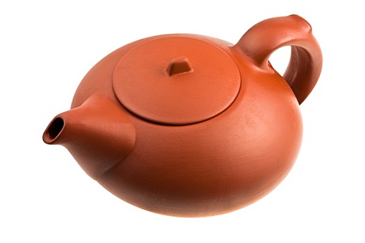 褐色,中国,茶壶,隔绝,白色背景