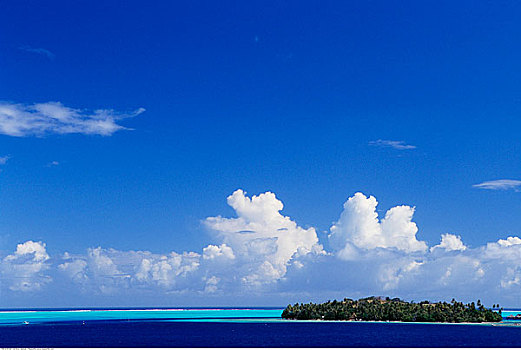 岛屿,地平线,波拉岛,法属玻利尼西亚,南太平洋