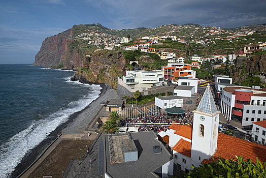 葡萄牙,马德拉岛,教堂,宴会,悬崖,海岸,海洋
