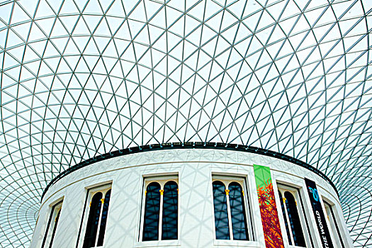 英格兰,伦敦,布鲁姆斯伯里,钢铁,玻璃屋顶,遮盖,伊丽莎白二世女王,大英博物馆