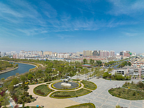 河北省衡水市文化中心航拍图片