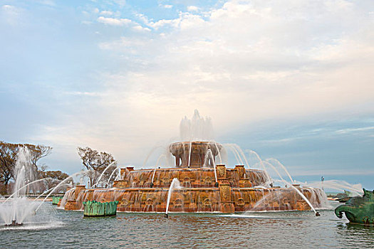 白金漢噴泉,格蘭特公園,芝加哥,伊利諾斯,美國