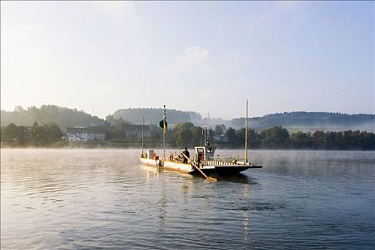 渡船,多瑙河,靠近,帕绍,下巴伐利亚,德国