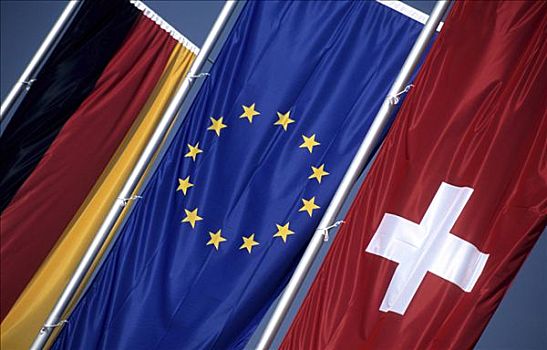 旗帜,欧盟,瑞士,德国