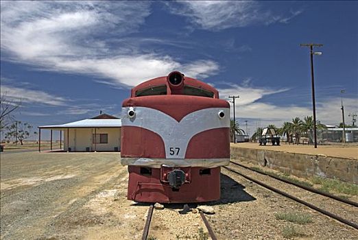 老,引擎,客运列车,操作,阿德莱德市,爱丽丝泉,达尔文,澳洲南部,澳大利亚