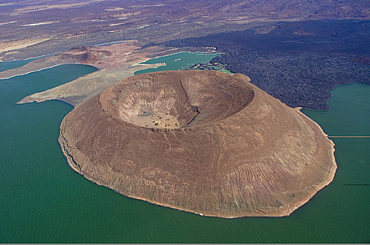 火山口,湖,肯尼亞,非洲