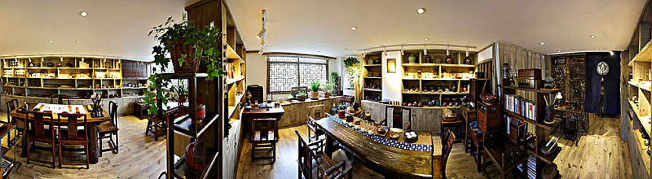 茶楼,茶文化,室内,陈列,传统,古韵,案台,桌椅,窗格
