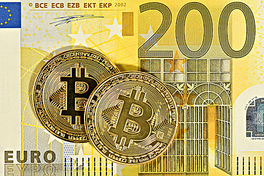 象征,图像,数码,货币,金色,硬币,正面,200欧元