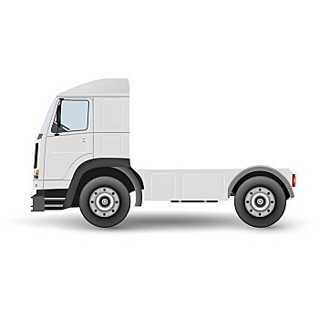 大,卡车,拖拉机,运输,货物,矢量,插画,隔绝,白色背景,背景